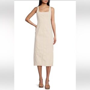 GB Seamed Midi Denim Dress, L